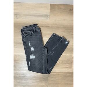 KanCan‎ Gray Distressed Frayed Skinny Denim Jeans Size 5/26